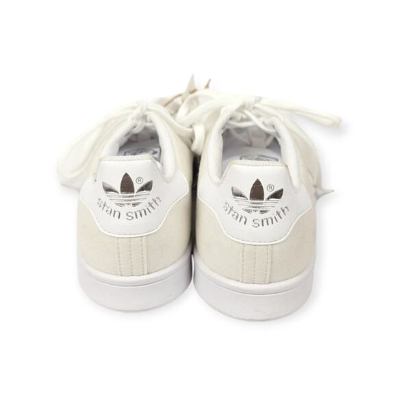 NWT Adidas Stan Smith Kid's White Sparkle Lace Up Sneakers Size 5 - Picture 6 of 9